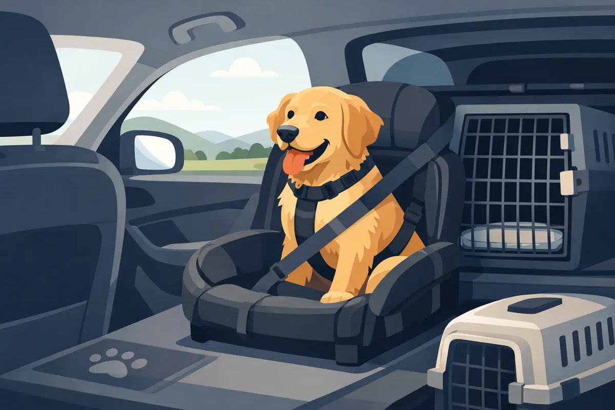 Trygg transport av hund i bil
