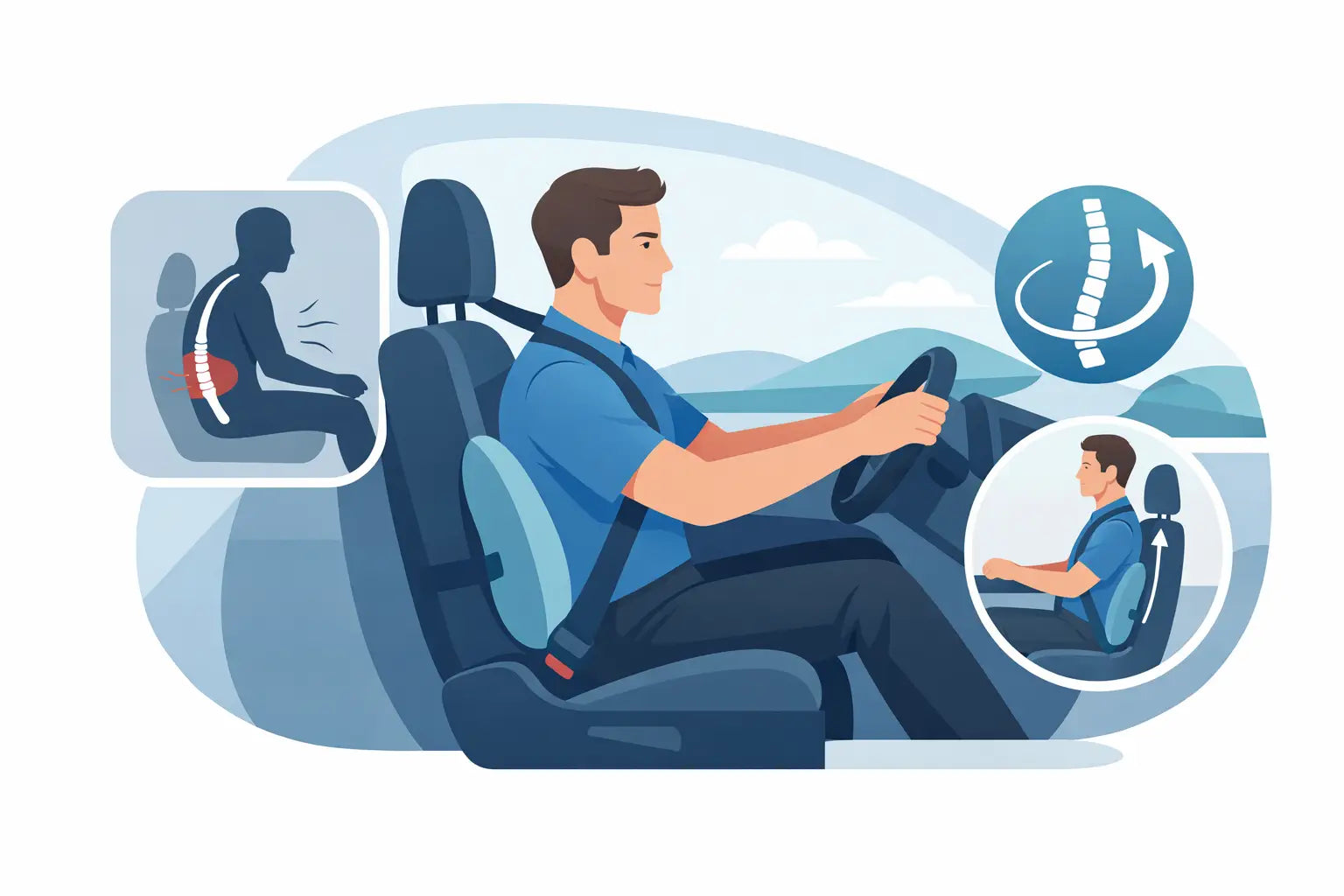 Hvordan sitte bedre i bilen uten vond rygg